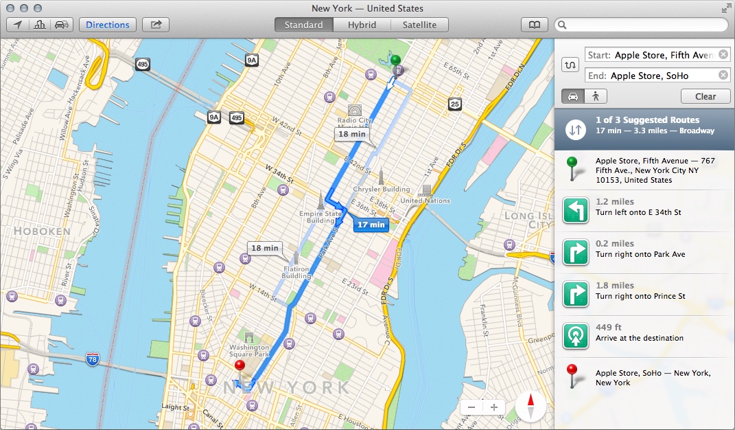 Mac OS X 10.9 Mavericks Apple Maps Standard Imagery (2013)